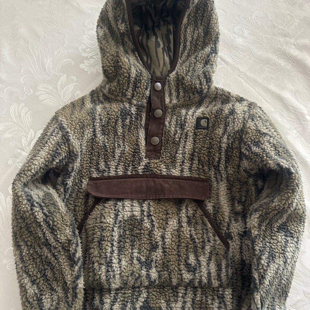 Carhartt Brown and Cream Sherpa Hoodie